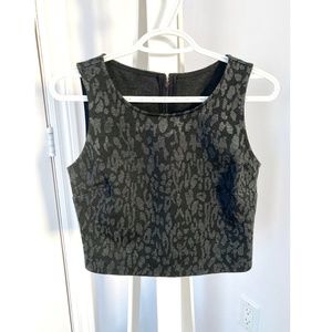 Cheetah Black Crop top - Le Château - Size Small